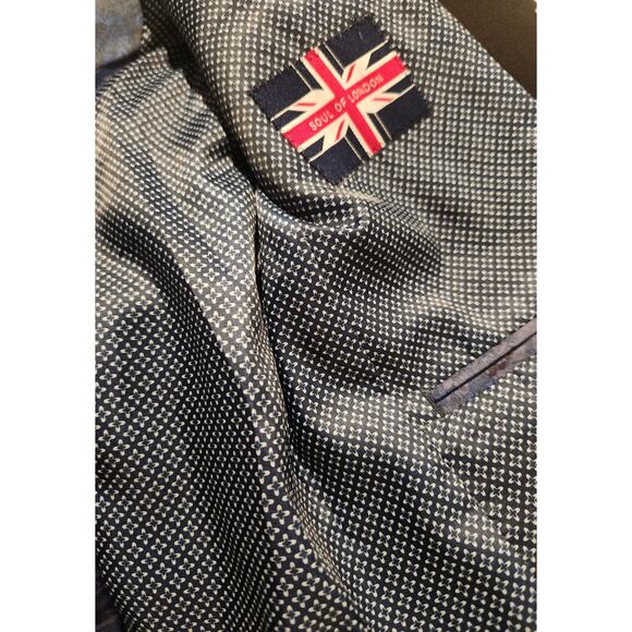 SOUL OF LONDON SUIT JACKET MENS SIZE 34R NAVY BLUE NEW - Picture 4 of 5